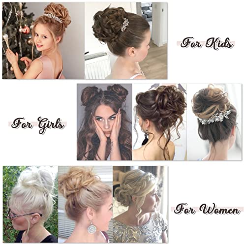 RUWISS Messy Bun Hair Piece Human Hair Messy Rose Bun Hair Buns Hair Piece for Women Real Hair Scrunchies Updo Hair Pieces Bun Extension Ponytail Messy Hair Bun (Brown Mixed)