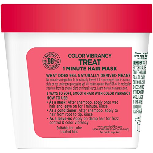 Garnier Fructis Color Vibrancy Treat 1 Minute Hair Mask with Goji Extract and Boost Collagen, 3.4 Fl Oz (Pack of 1)