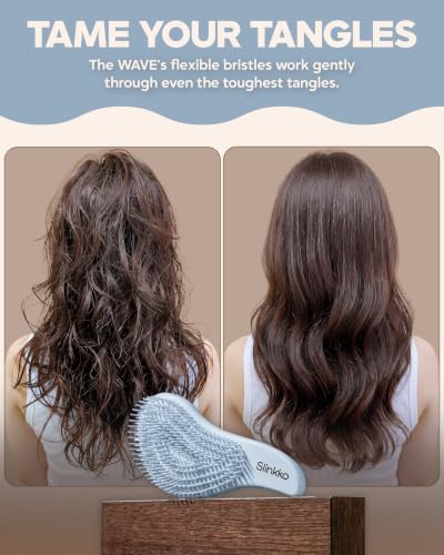 Slinkko Detangler Brush - Pain-Free Hair Brush for Curly & Wavy Hair