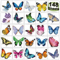 148 Individually Sheets Butterfly Temporary Tattoos for Girls Women - 3D Realistic Butterfly Tattoos for Kids Birthday Party Favors Goodie Bag Fillers