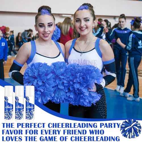 24 Pcs Cheer Lip Balm Cheer Teams Camp Gifts Pom Pom Leaders Party Favors Gear Lip Balm Mom Gift for Competitive Party Guest Supplies(Blue and White)