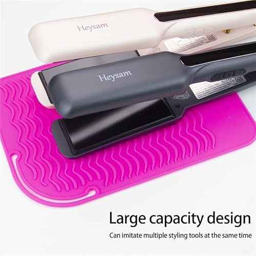 Heysam Heat Resistant Silicone Mat for Hair Styling Tools, 9.0 x 6.5 inches, 450¡ÆF Protection, Multiple Colors