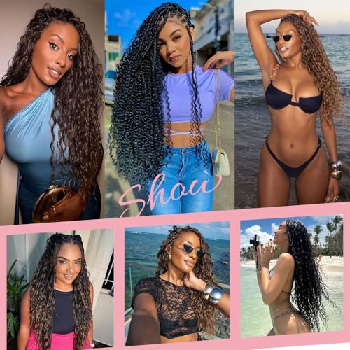 Human Braiding Hair Extensions Deep Wave Bulk for Boho Braids 20-24 Inch