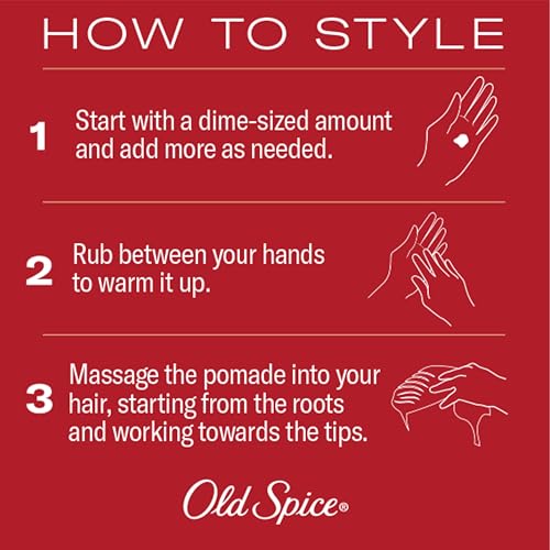 Old Spice Hair Thickening Pomade for Men, Medium Hold with Low Shine, 2.22 oz