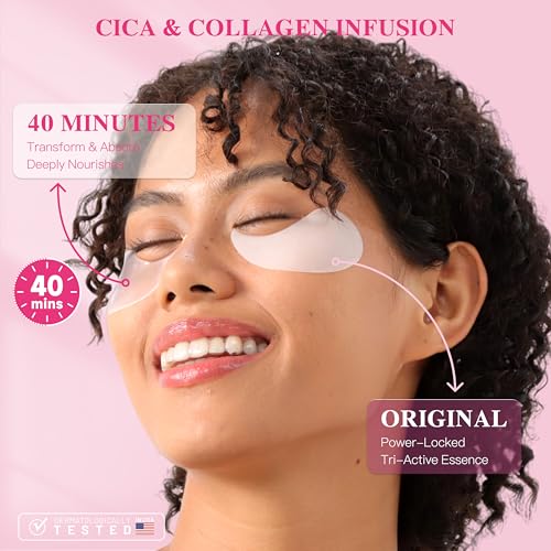 Under Eye Patches with Collagen, Eye Patches for Puffy Eyes and Dark Circles, Glowing - Deep Hydrating Hydrogel Eye Mask for Wrinkles, Fine Lines, Gifts for Women - Skin Care, 30 Pairs (White)