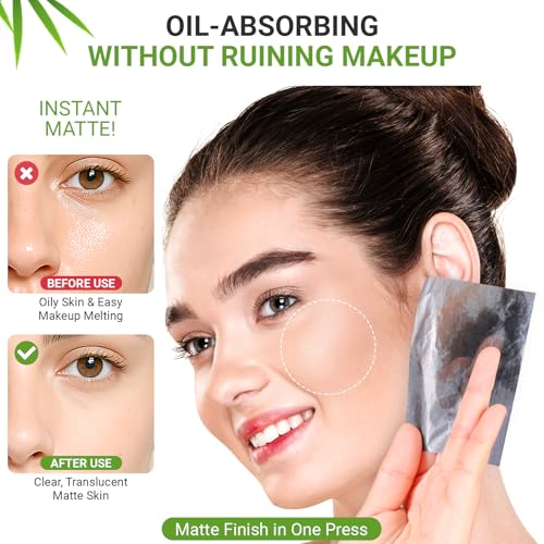 Bamboo Charcoal Oil Blotting Sheets - 1000 Sheets