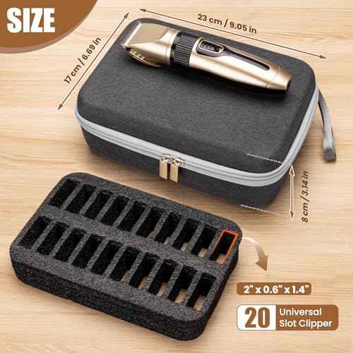 Noverlife Hair Clipper Guard Blades Holder Case, Barber Guard Storage Bag for 20 Metal Blades Hard Storage Travel Case