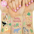 xo, Fetti Jungle Temporary Tattoos - 36 styles | Elephant Arts + Craft, Wild Animal Birthday Party Supplies, Giraffe Safari Baby Shower, Tiger