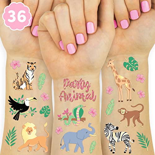 Jungle Temporary Tattoos - 36 Styles Safari Animal Design