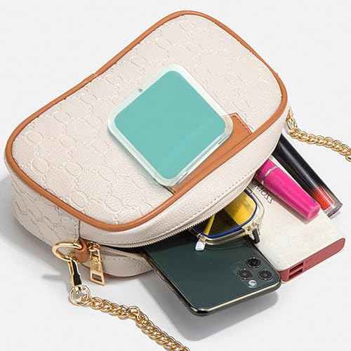Compact 15X Magnifying Makeup Mirror for Travel, Small Pocket Mirror-Handheld, Foldable & Portable 2-Sided with 15X Magnifying and 1X Mirror for Purses - Square 3.3 x 3.3 inch (Green)