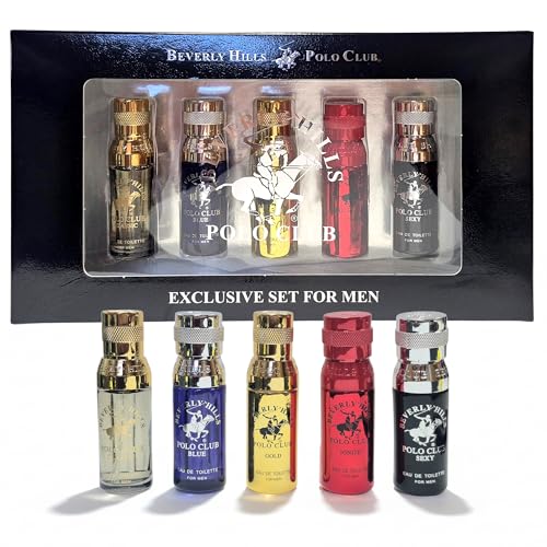 Beverly Hills Polo Club 5-Piece Mini Cologne Gift Set for Men