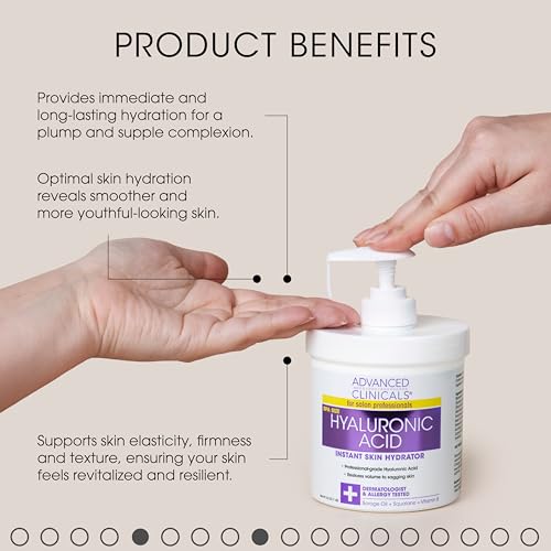 Advanced Clinicals Hyaluronic Acid Body Lotion + Firming Collagen Cream 2pc Skin Care Set | Skin Tightening Body Moisturizer & Face Lotion | Hyaluronic Acid Lotion | Skin Care Products, 2pc Bundle