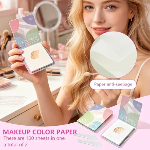 2pcs Liquid Paper Makeup Mixing Palette with Mixing Sticks
