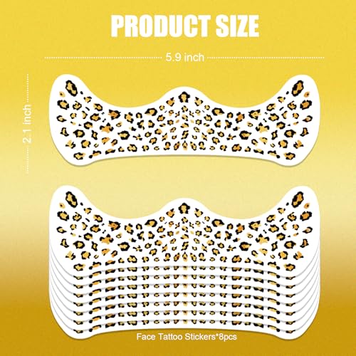 Cheetah Freckles Temporary Face Tattoo - Waterproof Leopard Spots (8 Sheets)
