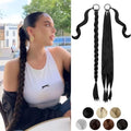 Braided Ponytail Extension 26-30" Synthetic Hair Dark Black