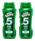 Irish Spring 5-in-1 Men's Body Wash & Shampoo, 18 oz (2-Pack)
