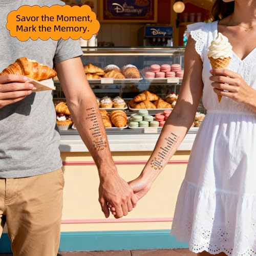 4 Pack Snacking Around the World Temporary Tattoos