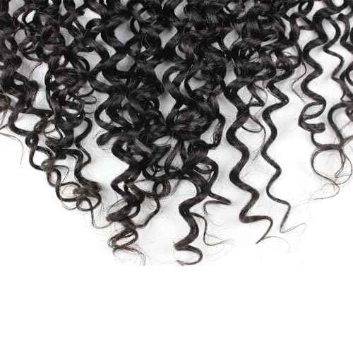 Dreambeauty Transparent Lace Color 13¡¿6" Lace Frontal Closure Kinky Curly Free Part Brazilian Remy Human Hair Pre-Plucked Natural Hairline Lace Frontal Closure with Baby Hair Natural Color (12 Inch)