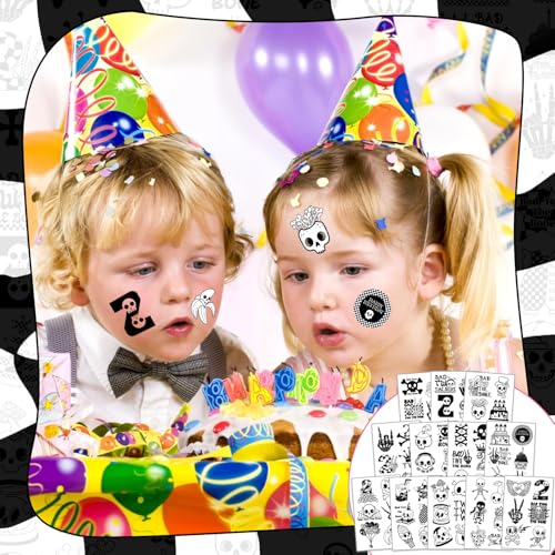 Bad Two the Bone Temporary Tattoos - 24 Sheets Rock Party Stickers