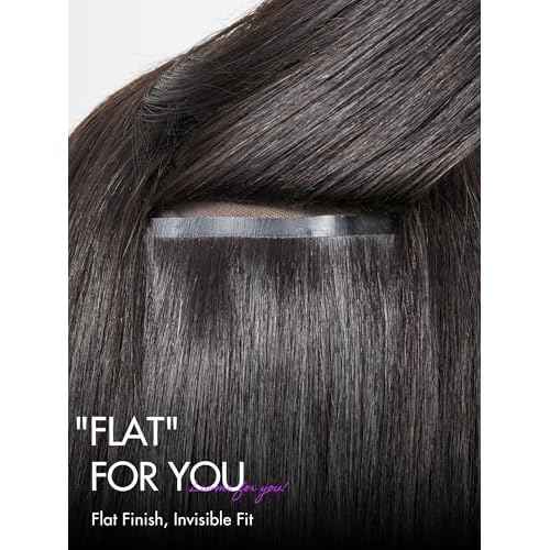 LUVME HAIR Clip in Hair Extensions, Silky Straight Human Hair Clip in Extensions for Women, Natural Black Hair Extensions, 70g 3pcs 20 Inch