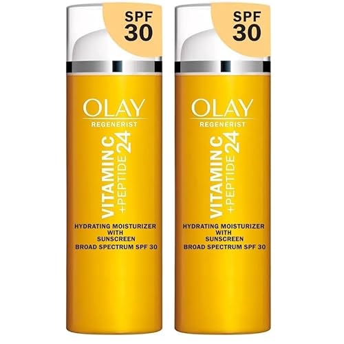 Olay Super Cream with Sunscreen SPF 30,Trial Size,Lightweight Face Moisturizer with Sun Protection,5-in-1 Skin Care Benefits - Hydrating,Brightening,Firming - Niacinamide,Vitamin C,15 mL,(Pack of 2)