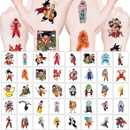 40 Sheets Dragon Ball Temporary Tattoos for Kids