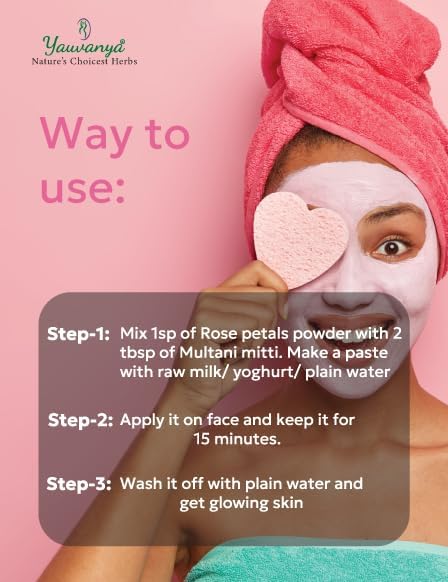 Pure Rose Petal Powder 100g - Natural Anti-Aging Skincare