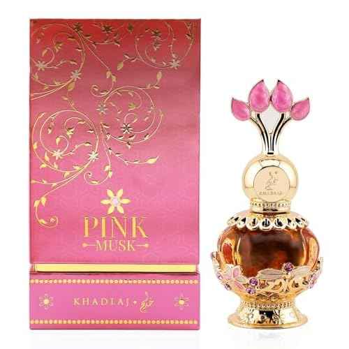 KHADLAJ PERFUMES Pink Musk Concentrated Perfume Oil for Women, 20 ml / 0.7 Ounce