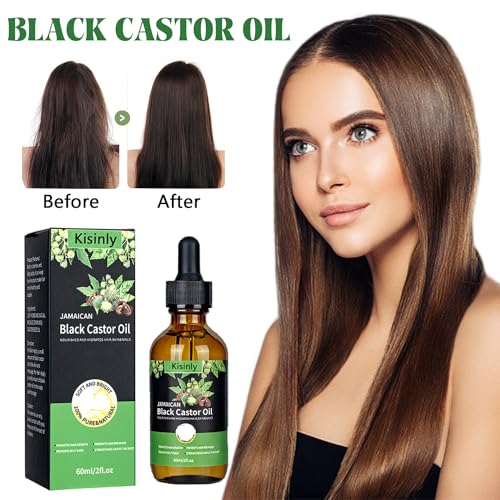 Kisinly Jamaican Black Castor Oil,Natural Organic Castor Oil for Hair Growth