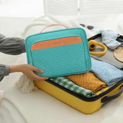 COOSKY Travel Hanging Toiletry Bag - Waterproof Makeup Organizer, Blue