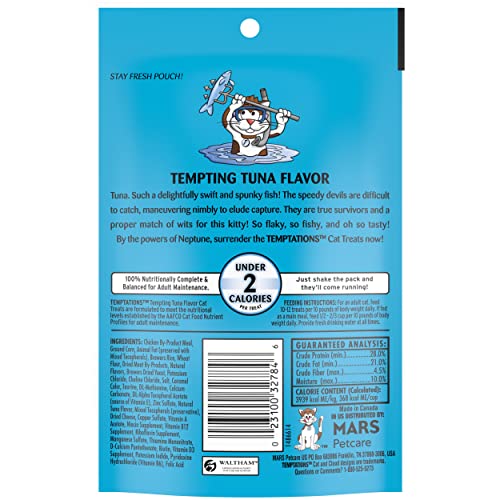 Temptations Classic Crunchy and Soft Cat Treats Tempting Tuna Flavor, 30 oz. Tub