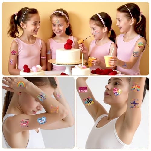 Konsait 96PCS Gymnastics Temporary Tattoos Party Favors