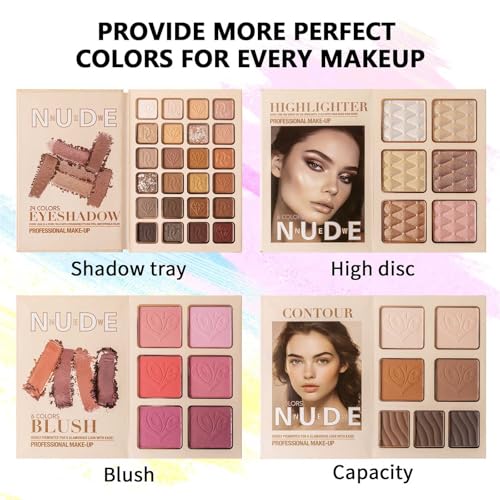 43-Color Eyeshadow Palette with Blush & Highlighter & Contour