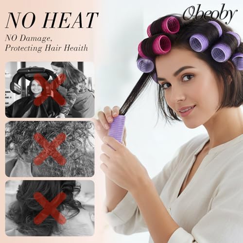24-Piece Self-Grip Small Hair Rollers Set (25mm) | Heatless Curlers for Bangs