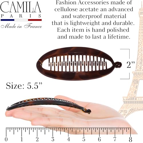 Camila Paris CP2 French Banana Clip for Thick Hair, 5.5" Large