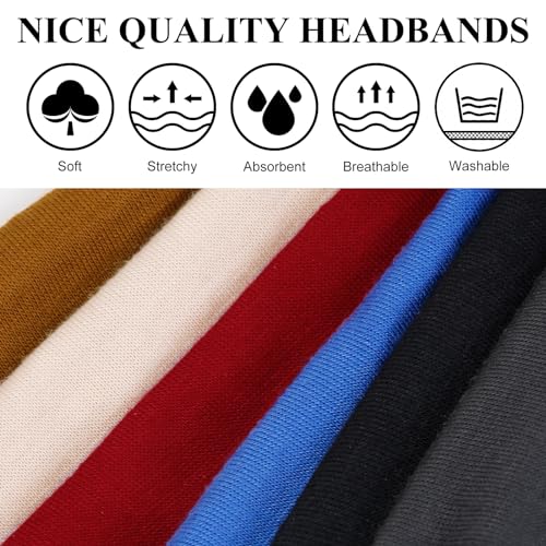 Huachi Headbands for Women 6-Pack Knotted Bow Wide