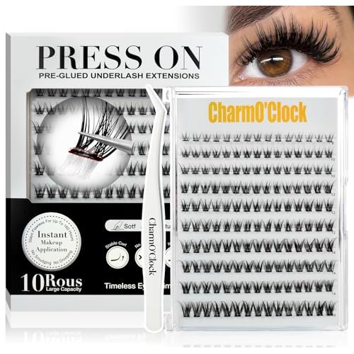 Self Adhesive Eyelashes - 150pcs No Glue Needed Eyelash Extensions 8-16mm Pre-Glued Lashes with Applicator Tweezers, Reusable Fake Eyelashes Clusters for Natural & Dramatic Looks for Beginners