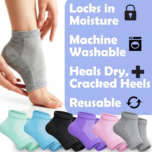 Moisturizing Gel Socks for Cracked Heels - 6 Pairs
