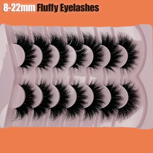 Cat Eye False Lashes 18mm - 7 Pairs 3D Mink Wispy