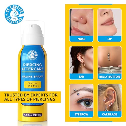 Sterile Saline Spray for Piercings - Gentle Mist Cleaner 4 oz
