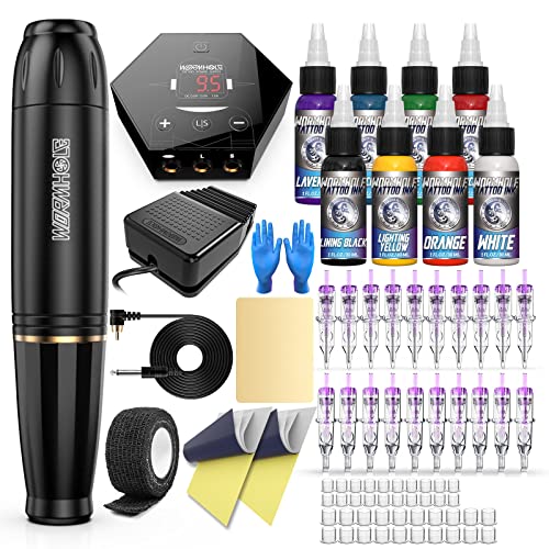 Wormhole Tattoo Gun Kit for Beginners - Rotary Pen & Power Supply