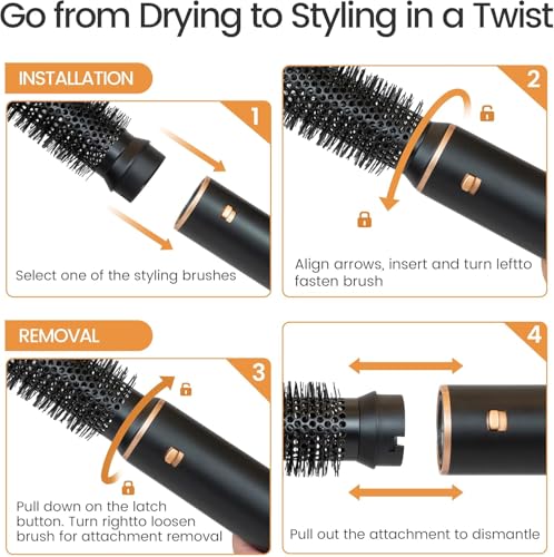 5-in-1 Hair Styler Brush Blow Dryer Set - Curl & Straighten