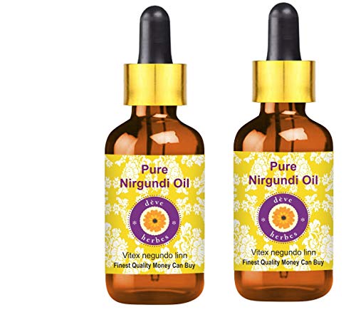 dève herbes Pure Nirgundi Oil (Vitex negundo Linn) with Glass Dropper (Pack of Two) 100ml X 2 (6.76 oz)