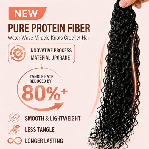 Water Wave Feather Crochet Hair Extensions - 18 Inch, 50 Strands