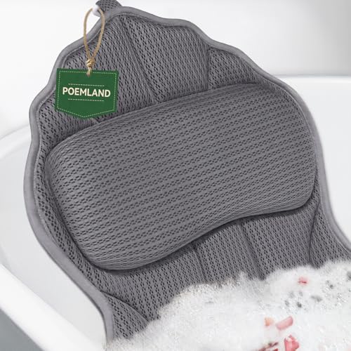 Bath Pillow for Tub with 4D Mesh & Ergonomic Support