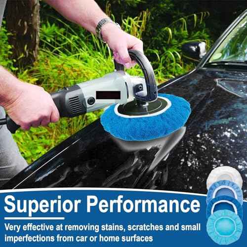 20PCS Car Orbital Buffer Polisher Pad Bonnet Set, 5-6 Inch Polishing Buffing Pads Bonnet Buffing Pad Cover, Microfiber Buffer Pads, Polisher Pads, Car Accessories for Polishing, Waxing and Cleaning