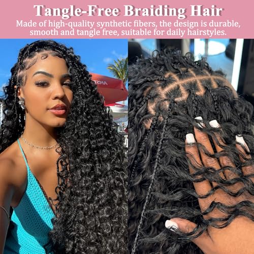 Deep Wave Crochet Hair Extensions - 22 Inch Synthetic Braiding Hair