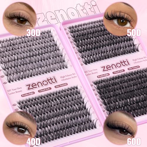 Natural Eyelash Clusters 640PCS - 30D 40D 50D 60D Wispy Extensions
