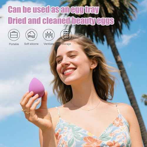 BS-MALL 10 Pcs Premium Makeup Sponges For Foundation - Beauty Blender Sponge Set With Finger & Triangle Puffs For Multi-purpose Use, Travel Essential & Daily Makeup (Diamond)