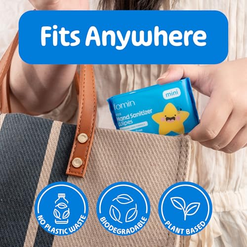 FOMIN Mini Travel Hand Sanitizer Wipes Variety Pack, 8 Pack, Alcohol-Free & Biodegradable